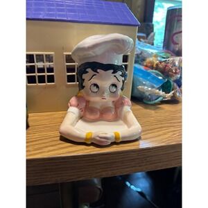 Vintage 1995 Vandor Betty Boop Chef Ceramic Spoon Rest Pelzman Designs Retro